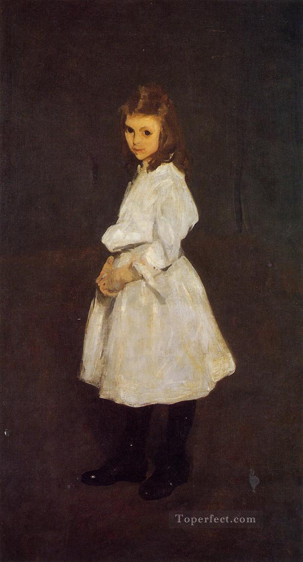 Little Girl in White aka Queenie Barnett Realist Ashcan School George Wesley Bellows Oil Paintings